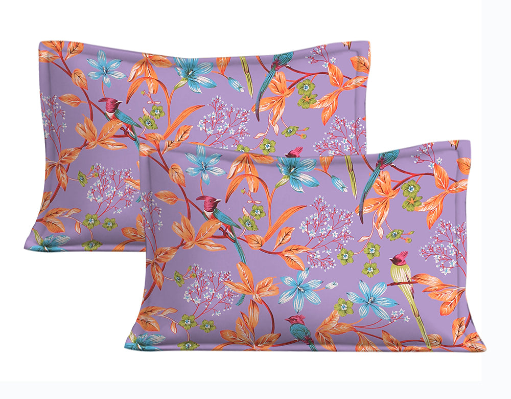 Butea Crape Pure Cotton floral print machine printed single bedsheets with single pillow cover